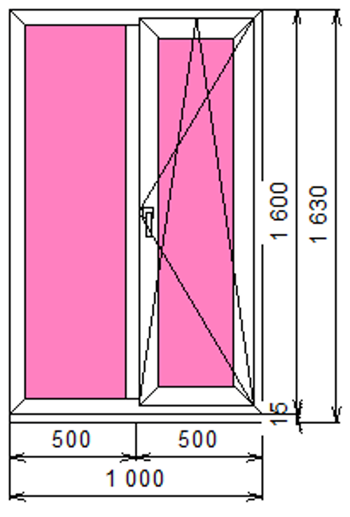 Пластиковое окно 1600 х 1000 ТермА Эко