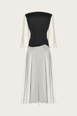 ПЛАТЬЕ ИЗ ШЕЛКА И ШИФОНА С ШИРОКИМИ РУКАВАМИ