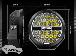 Фара AURORA ALO-P-R-9-C31D1-AW 9" 150W c подсветкой корпуса (ДХО) Янтарный + Белый 1 шт.
