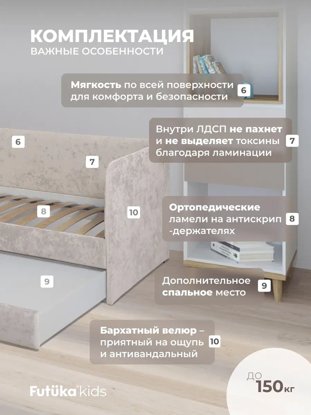 Диван - кровать Lilo 180х90 см ткань Nebby