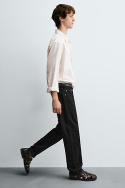 ZARA ДЖИНСЫ STRAIGHT FIT, ЧЕРНЫЙ