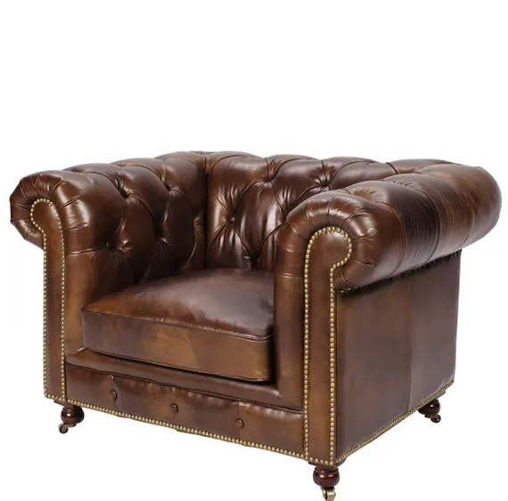 Кресло Chesterfield, кожа Antique Master