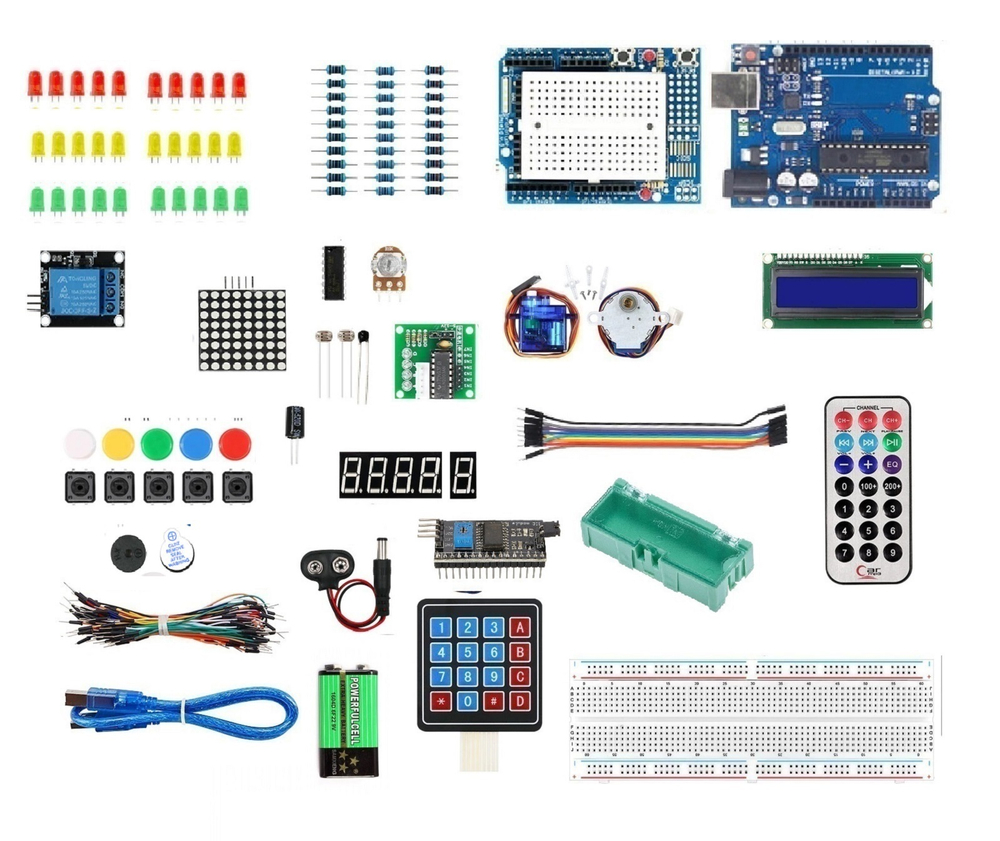 Набор для моделирования Arduino (на базе контроллера Arduino UNO R3 в пластиковом боксе