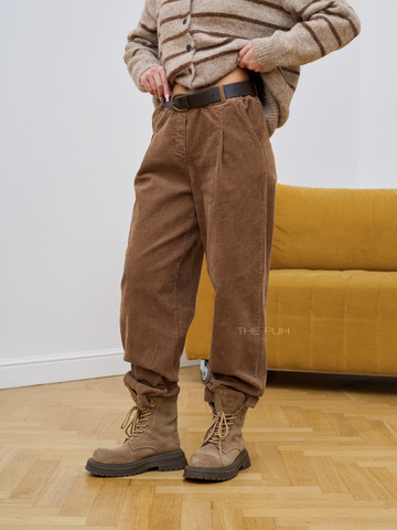 Коричневые вельветовые брюки