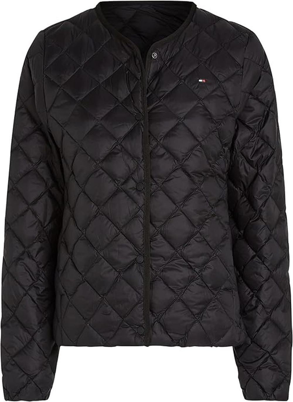 Женская теннисная куртка Tommy Hilfiger LW Down Quilted Collarless - черный