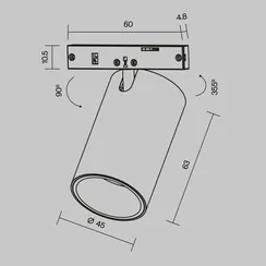 Трековый светильник Фокус / Focus Led Levity 3000К 9Вт 36° Technical tr187-1-9w3k-m-bbs