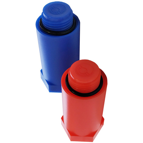 Набор цветных заглушек VALFEX 1/2" удлиненные, синий/красный (2шт/упак)