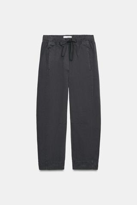 ZARA БРЮКИ С ЭЛАСТИЧНЫМ ПОЯСОМ, АНТРАЦИТОВО-СЕРЫЙ