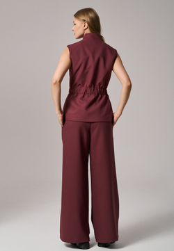Брюки палаццо бордовые