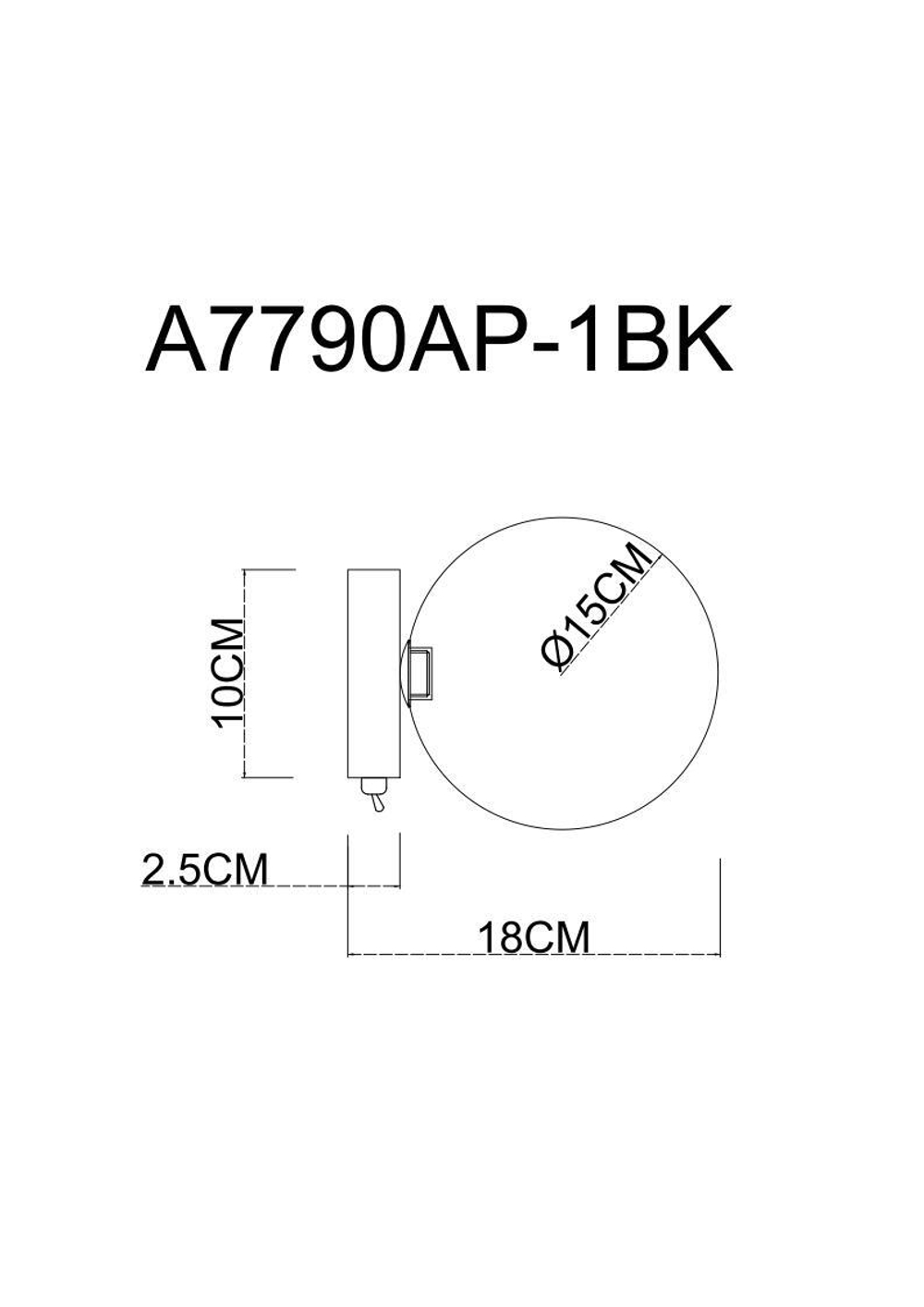 Бра Arte Lamp A7790AP-1BK