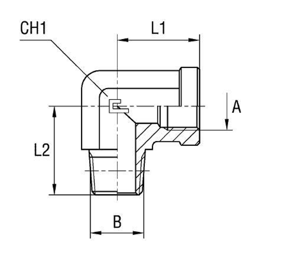 Штуцер FSC90 BSP 1/8 - BSPT 1/8