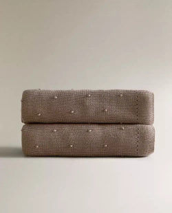 ZARA HOME ДЕТСКИЙ ПЛЕД С УЗОРОМ, СЕРЫЙ