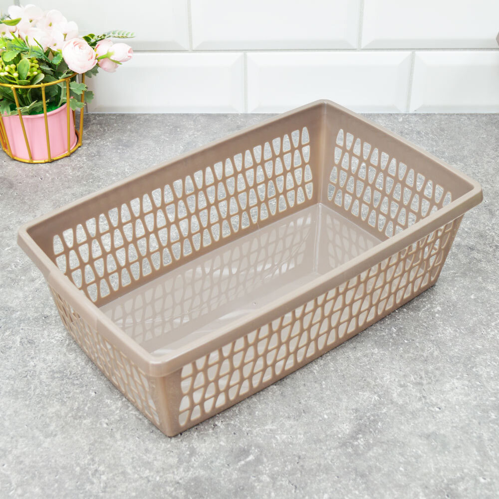 Корзина для хранения "Велетта" 34*21*10см, коричнево-серая