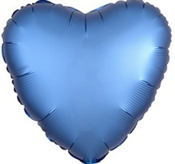 Сердце "Синий сатин" 46 см