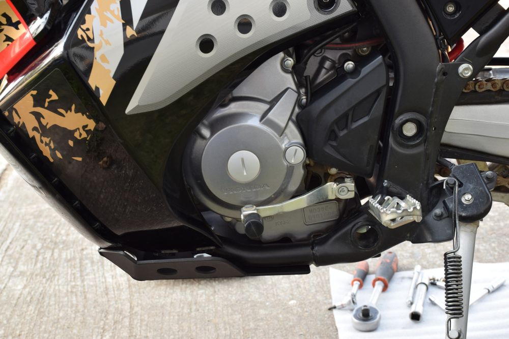 Skid Plate for Honda CRF250RALLY (2017-2020). YAMOTO. Aluminium, 4mm. V1.4 BLACK color