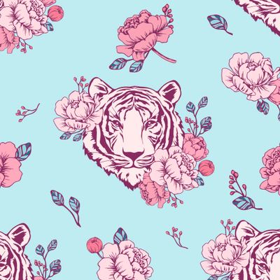 Тигр в цветах