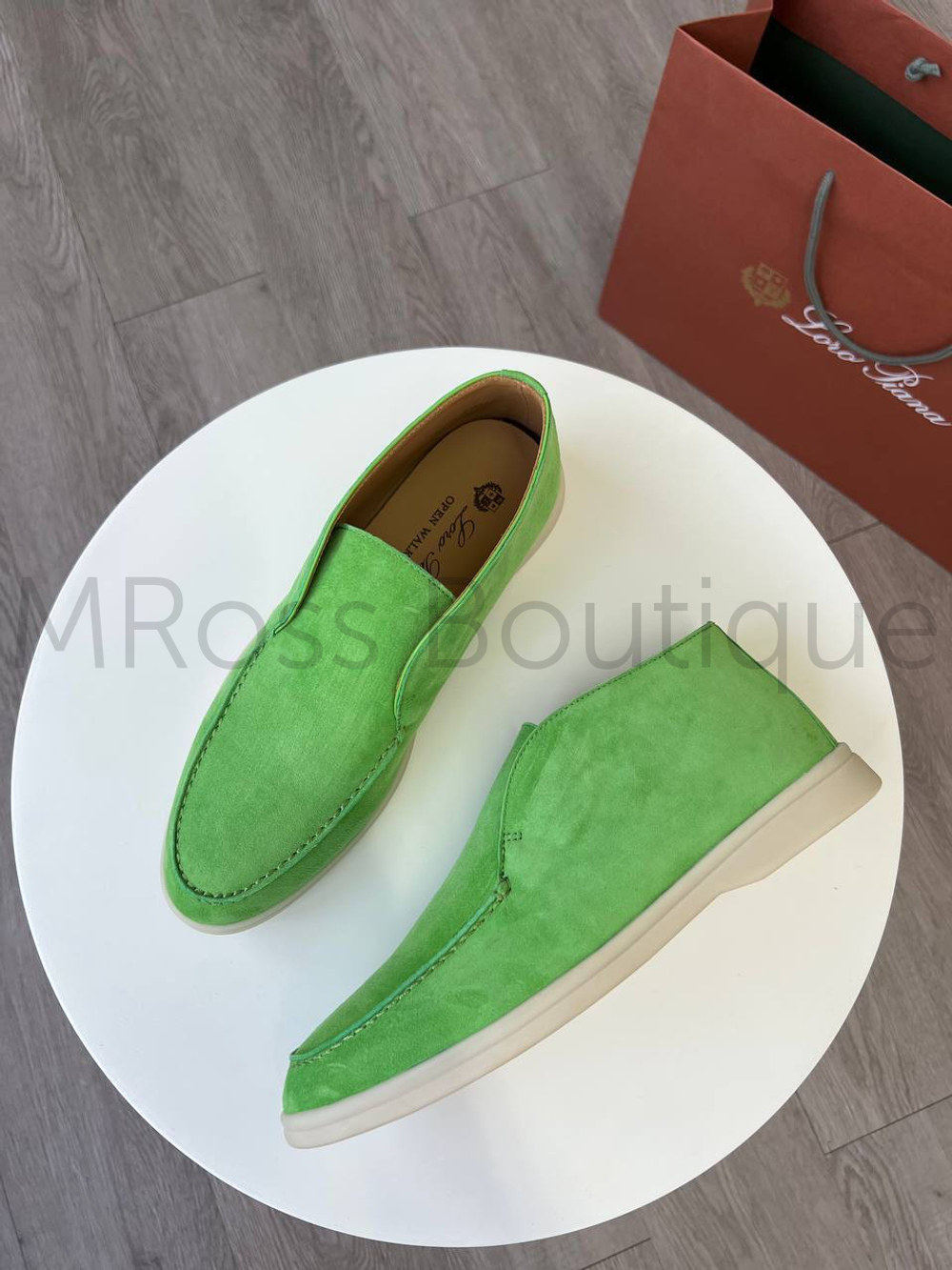 Зеленые замшевые ботинки Open Walk Loro Piana (Лоро Пиано) премиум класса