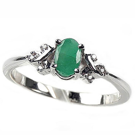 Кольцо "Лисмор" изумруд, циркон