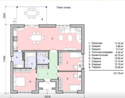 Проект Дома 121,70 кв. м К-123
