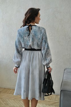 Платье с бархатной тесьмой из вискозы с подкладкой