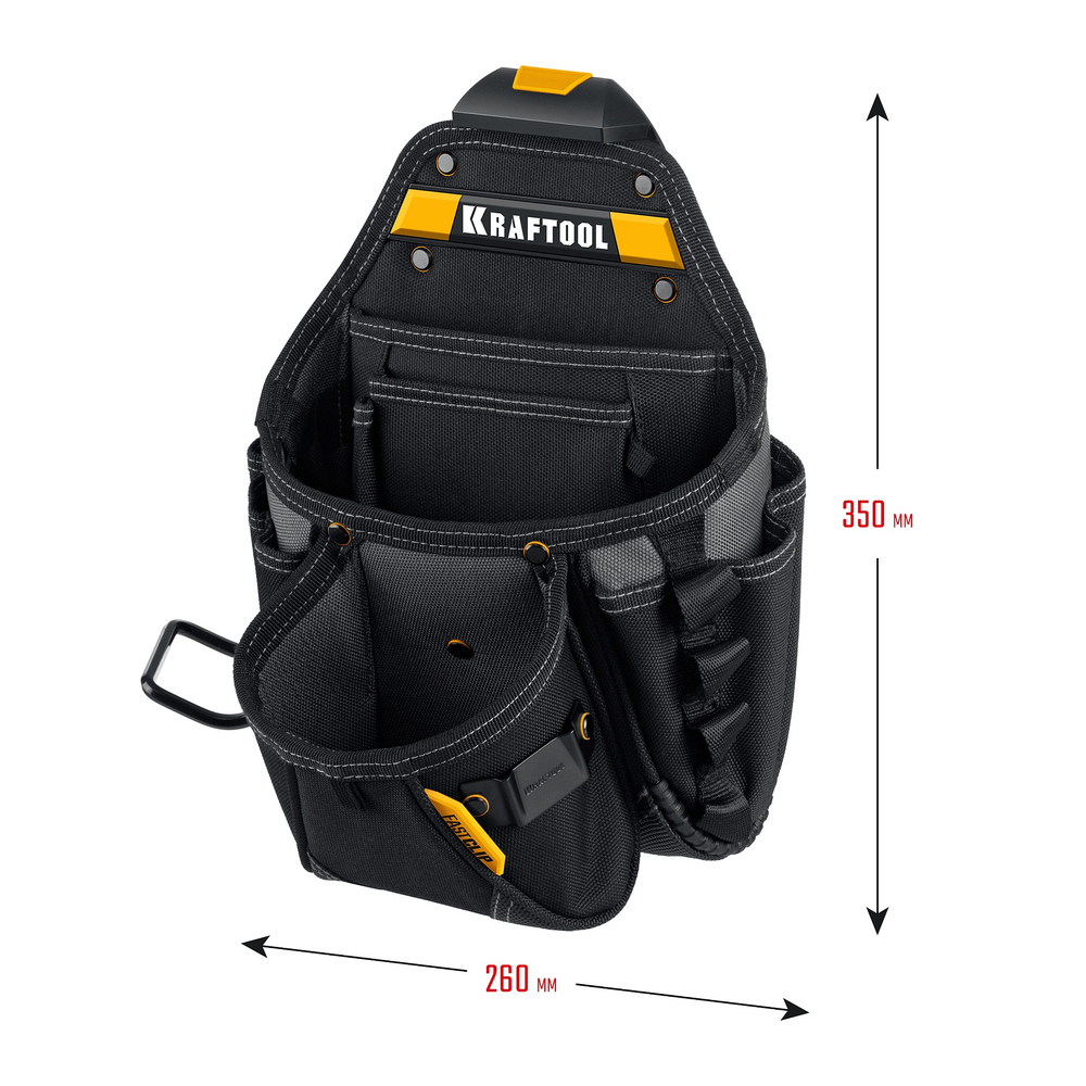 KRAFTOOL KP-27 поясная сумка с быстросъёмным креплением FastClip, 350 х 260 мм (38773)