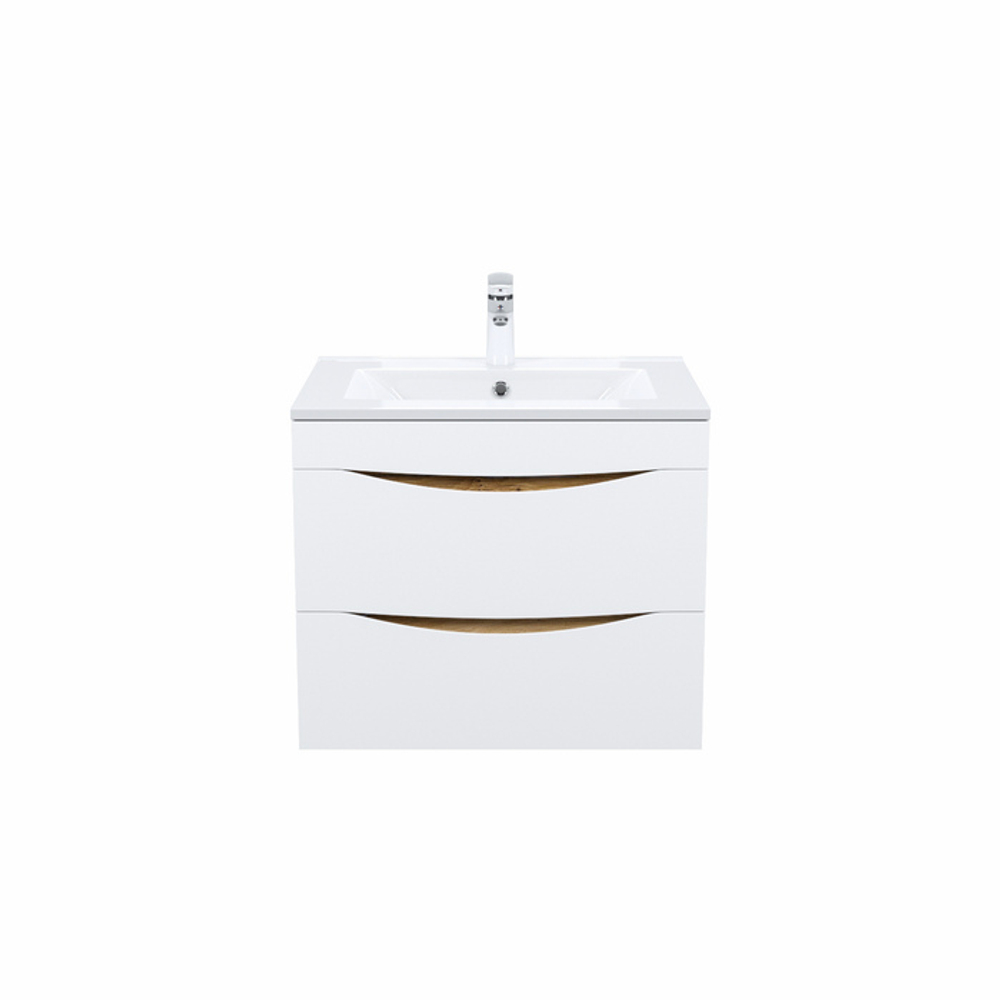 Тумба с умывальником IDDIS Cloud, подвесная, 60 см, белая/золотистый дуб, CLO60Y0i95K