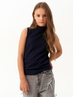 Джемпер топ с горлом 1208 синий