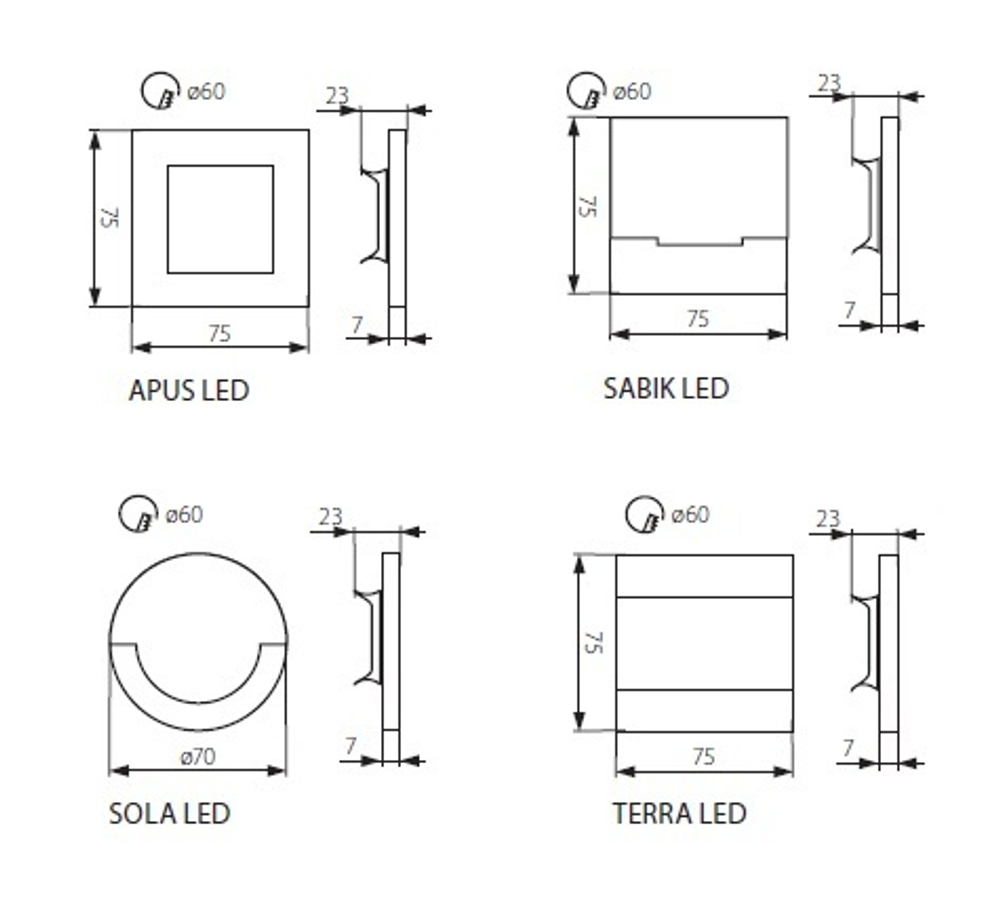 Подсветка ступеней лестницы KANLUX APUS LED W-CW