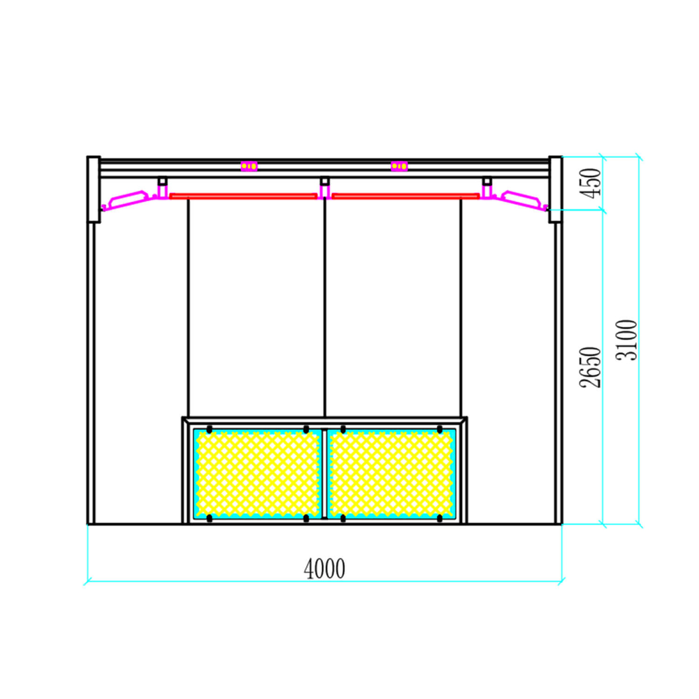 WDK-510 Пост подготовки с двумя полосами решёток для монтажа на приямок