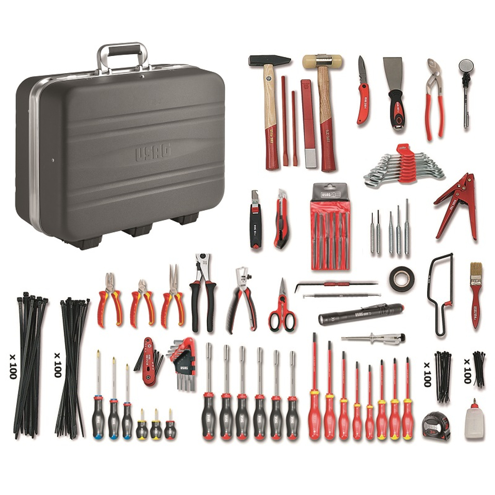 001 PH Чемодан c набором инструмента 496 H2 (85 пр.) для обслуживания электротехники, USAG (Италия)