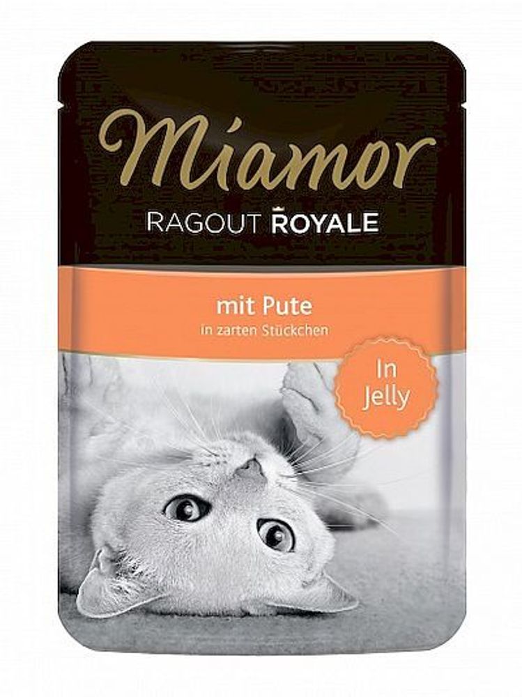 MIAMOR RAGOUT mit Pute Индейка кусочки в желе Пауч Влажный корм для кошек  - 0,1 кг