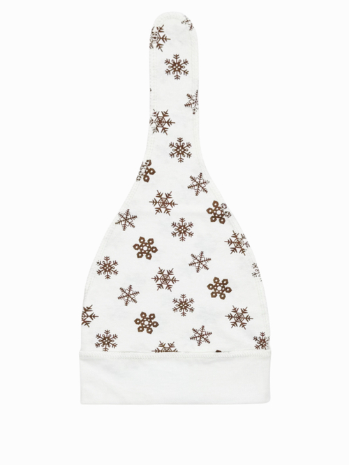 Шапочка-узелок Снежинки chocolate