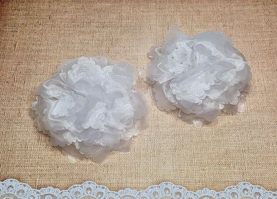 Большие школьные банты из множества лепестков и лучей из бусинок, на резинке, 2 шт.