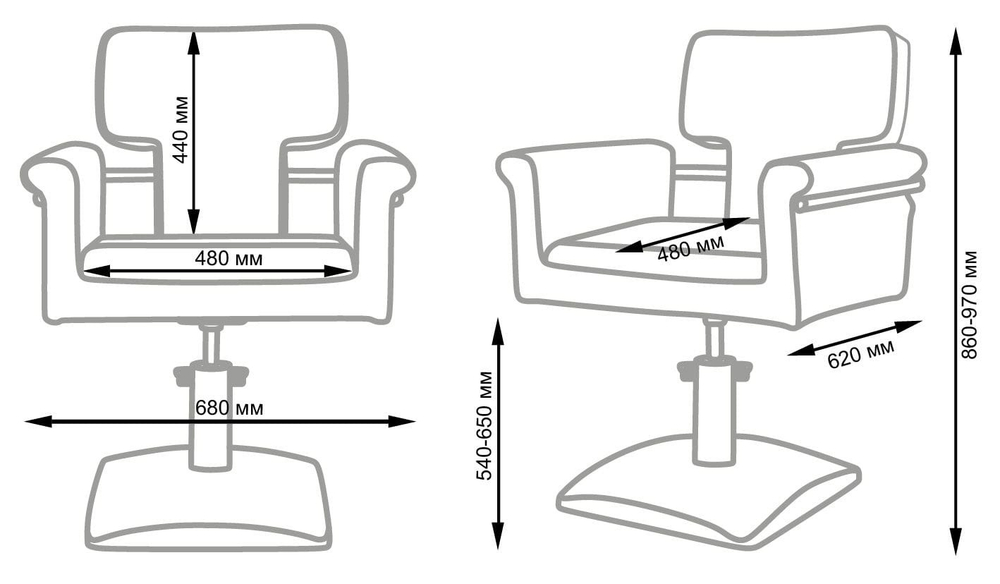 Парикмахерское кресло МД-77А, гидравлика