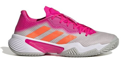 Женские Кроссовки теннисные Adidas Barricade W - grey two/solar orange/team shock pink