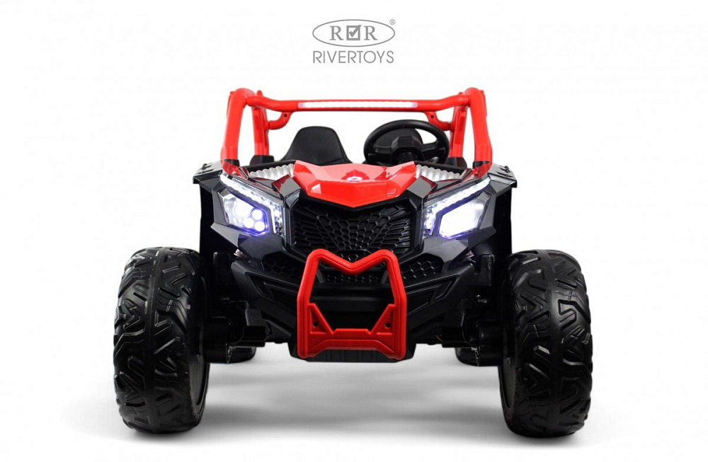 Детский электромобиль RiverToys X707XX BLACK-RED/черно-красный