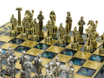 Шахматный набор "Войны" металлическая доска 20х20 см, фигуры золото-серебро