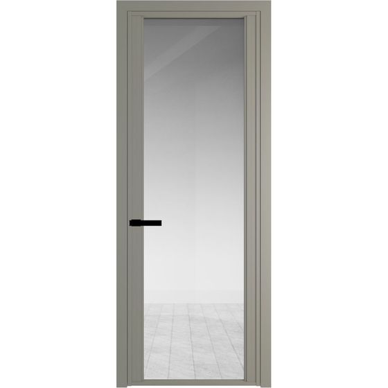 Алюминиевая дверь 2AGP никель матовый стекло прозрачное