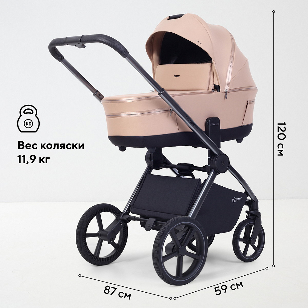 Детская коляска Rant Falcon Soft Therm 3 в 1 с автокреслом Evomax Black Beige