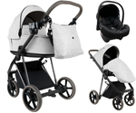 Детская коляска Roan Sol Vintage Luxury 2.0 3 в 1 с автокреслом Tutis Elo Lux EduSky Black PIX/50/L Pixel/Light/Black/руч.Cappuccino