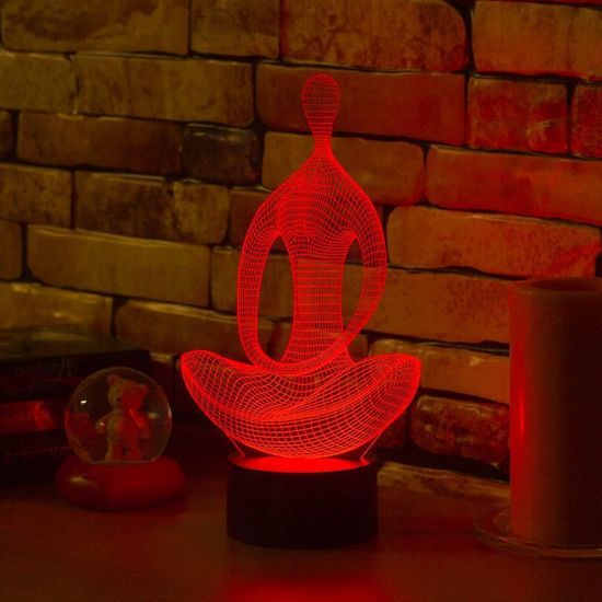 Настольный 3D светильник Йога Медитация