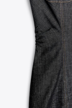 ZARA ДЖИНСОВОЕ МИНИ-ПЛАТЬЕ Z1975 СО СБОРКАМИ, СИНИЙ