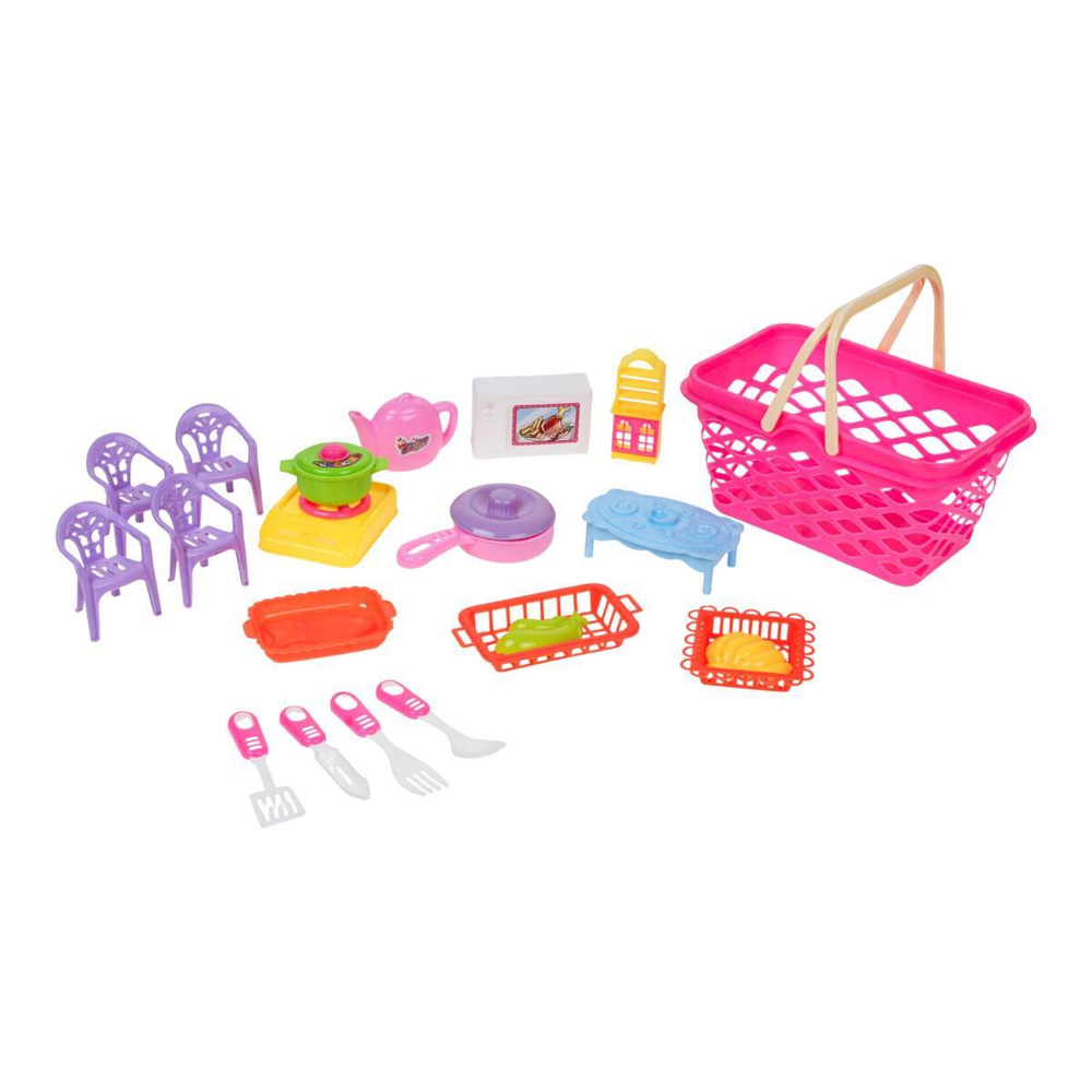 Набор посуды, корзинка 7062-28