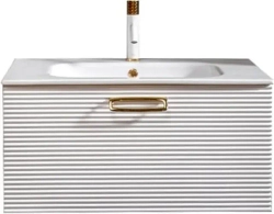 Тумба Armadi Art Linea 80 белая+Золото 842-080-WG