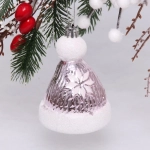 Ёлочная игрушка «Новогодняя шапочка» 6,5*6,5*9,5 см, розовый