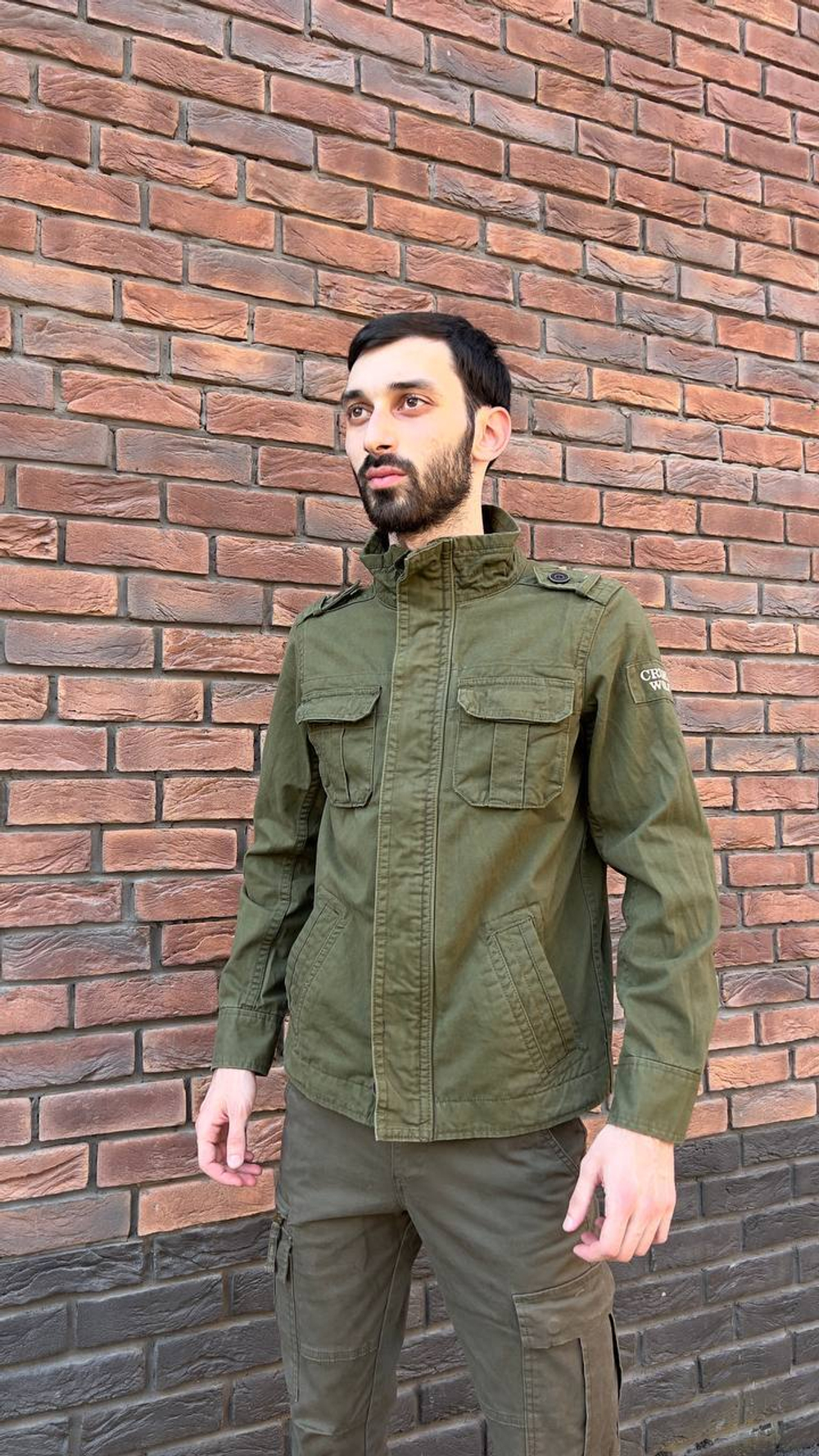 Куртка олива стойка воротник