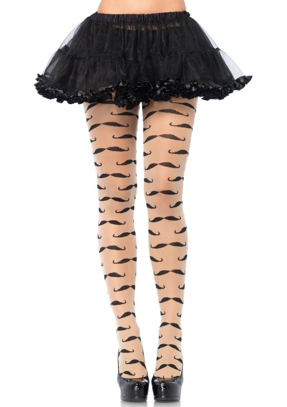 Колготки с рисунком Усы (Размер: S-M-L) (Цвет: розовый с черным)