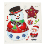 Наклейка новогодняя 21*27 см, 12 видов микс , пакет