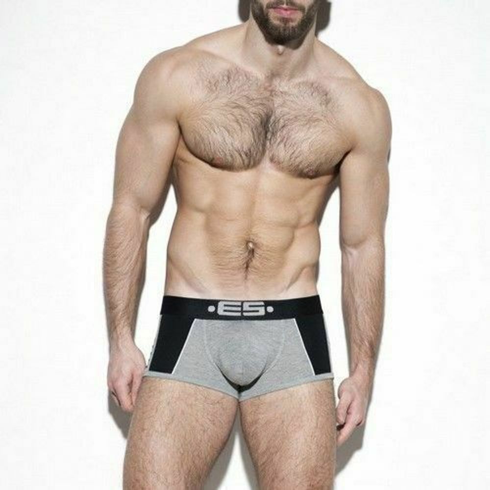 Мужские трусы боксеры серые ES Collection stripe-mix-boxer-bleu-un231