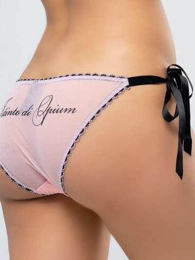 Слипы на завязках с надписью на задней части (Размер: S-M-L) (Цвет: розовый с черным)